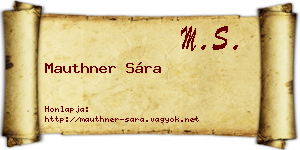 Mauthner Sára névjegykártya