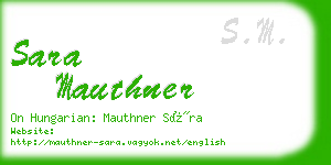 sara mauthner business card